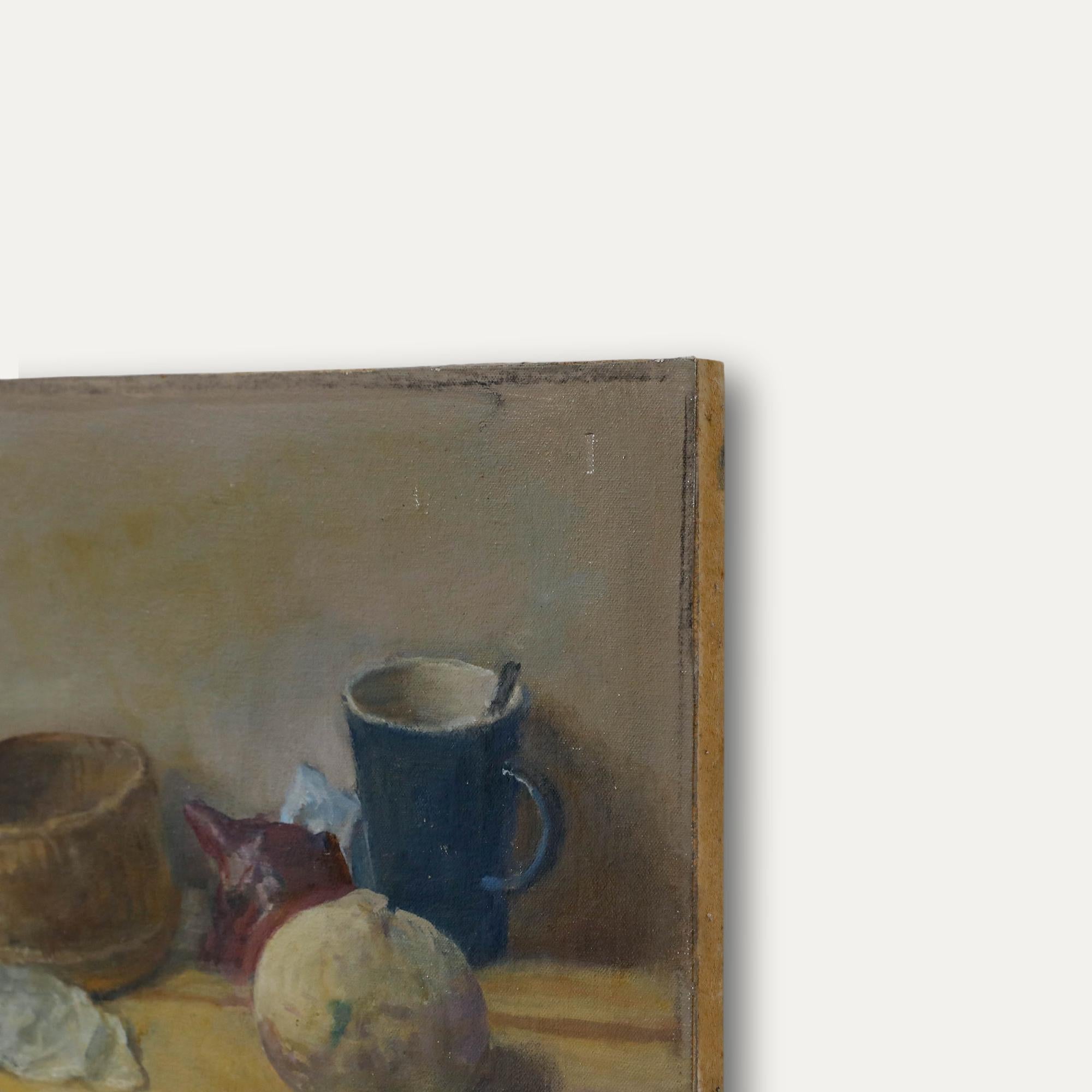 George Weissbort (1928-2013) - 20th Century Oil, Still Life with Water Glass For Sale 4
