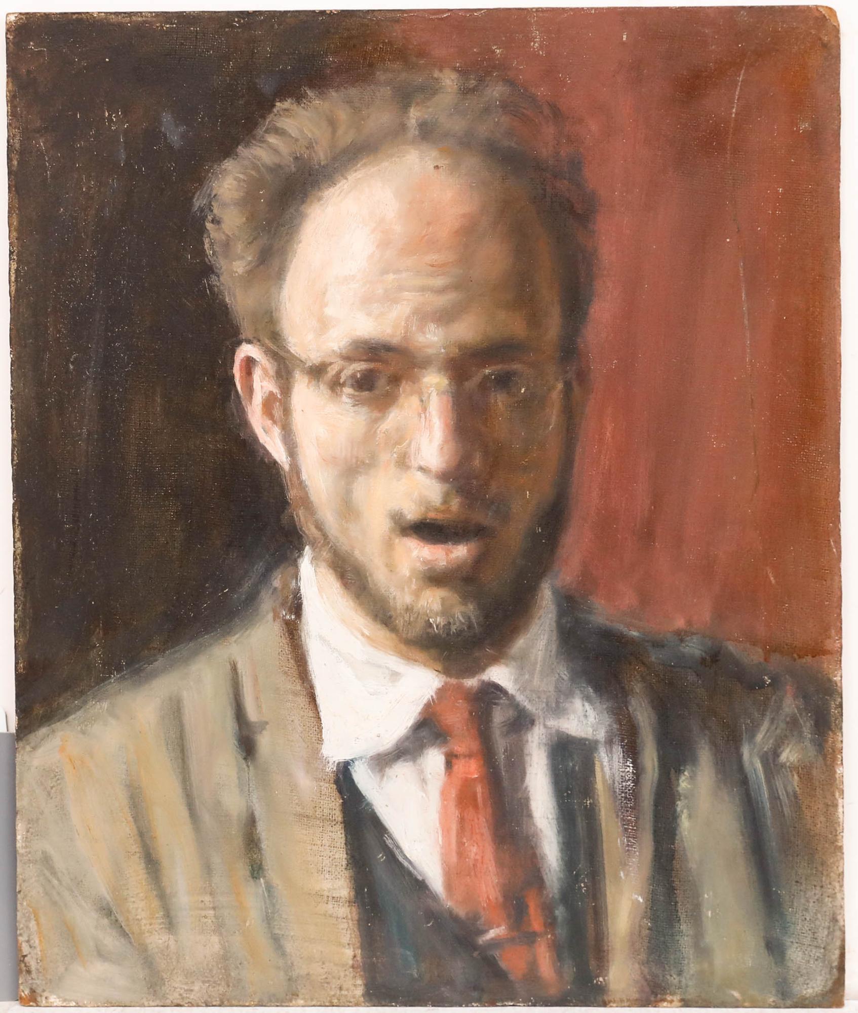 George Weissbort (1928-2013) - Huile du XXe siècle, Self-Portrait surpris en vente 1