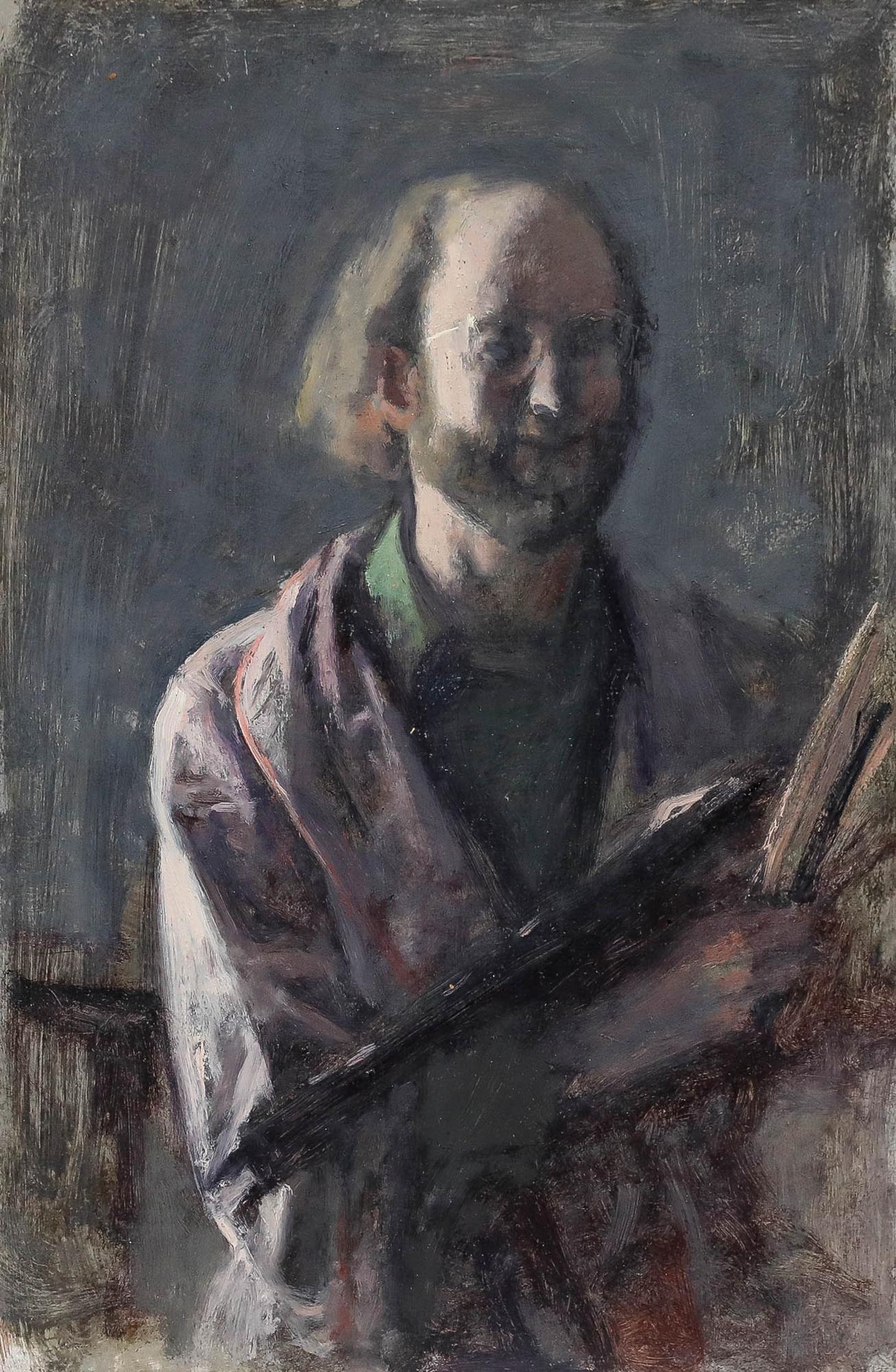 George Weissbort (1928-2013) - Huile du 20e siècle, L'artiste au travail en vente 1