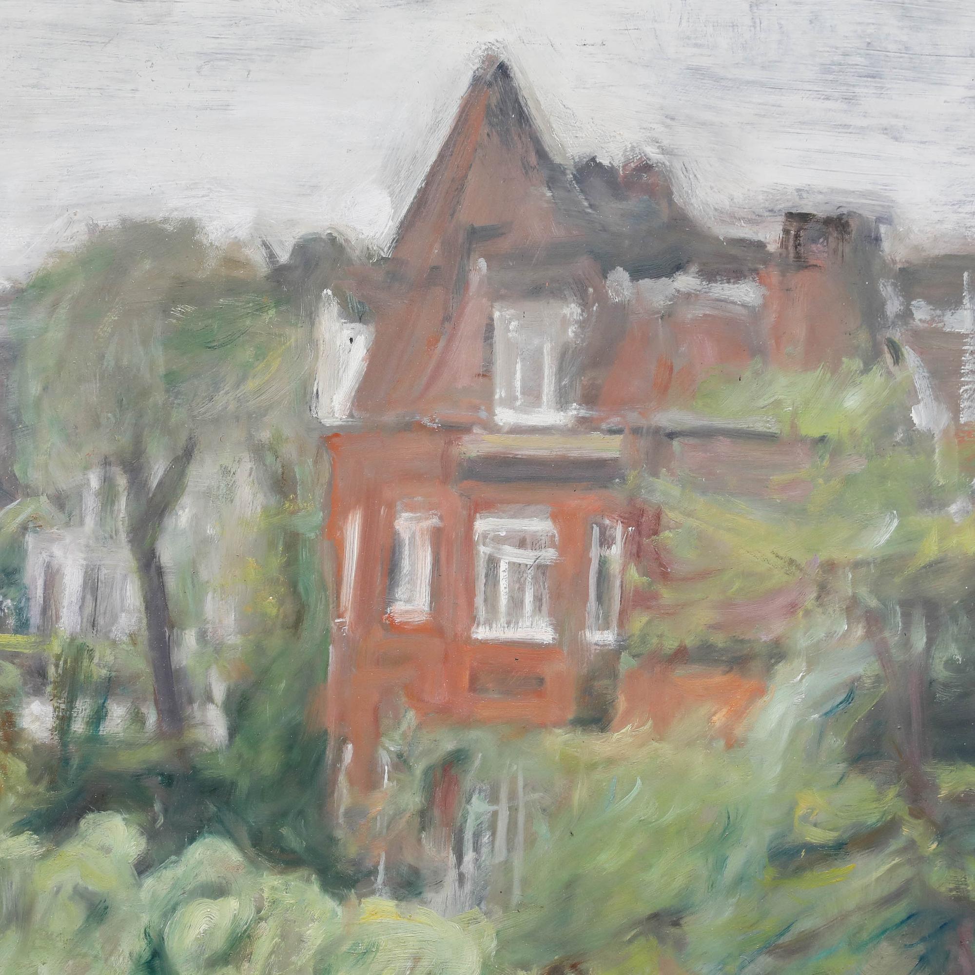 George Weissbort (1928-2013) - 20. Jahrhundert Öl, Die Kanalschleuse im Angebot 3