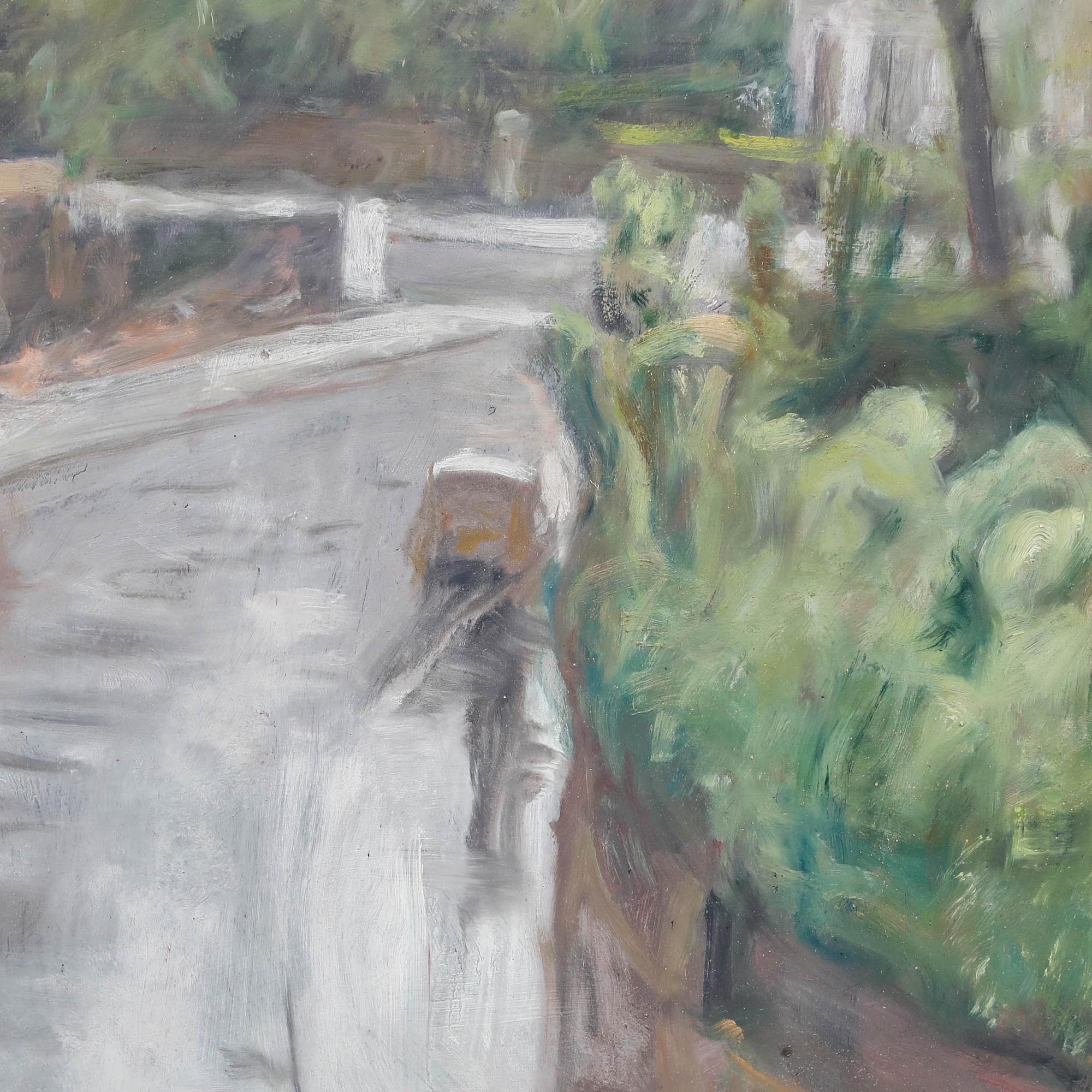 George Weissbort (1928-2013) - 20. Jahrhundert Öl, Die Kanalschleuse im Angebot 4