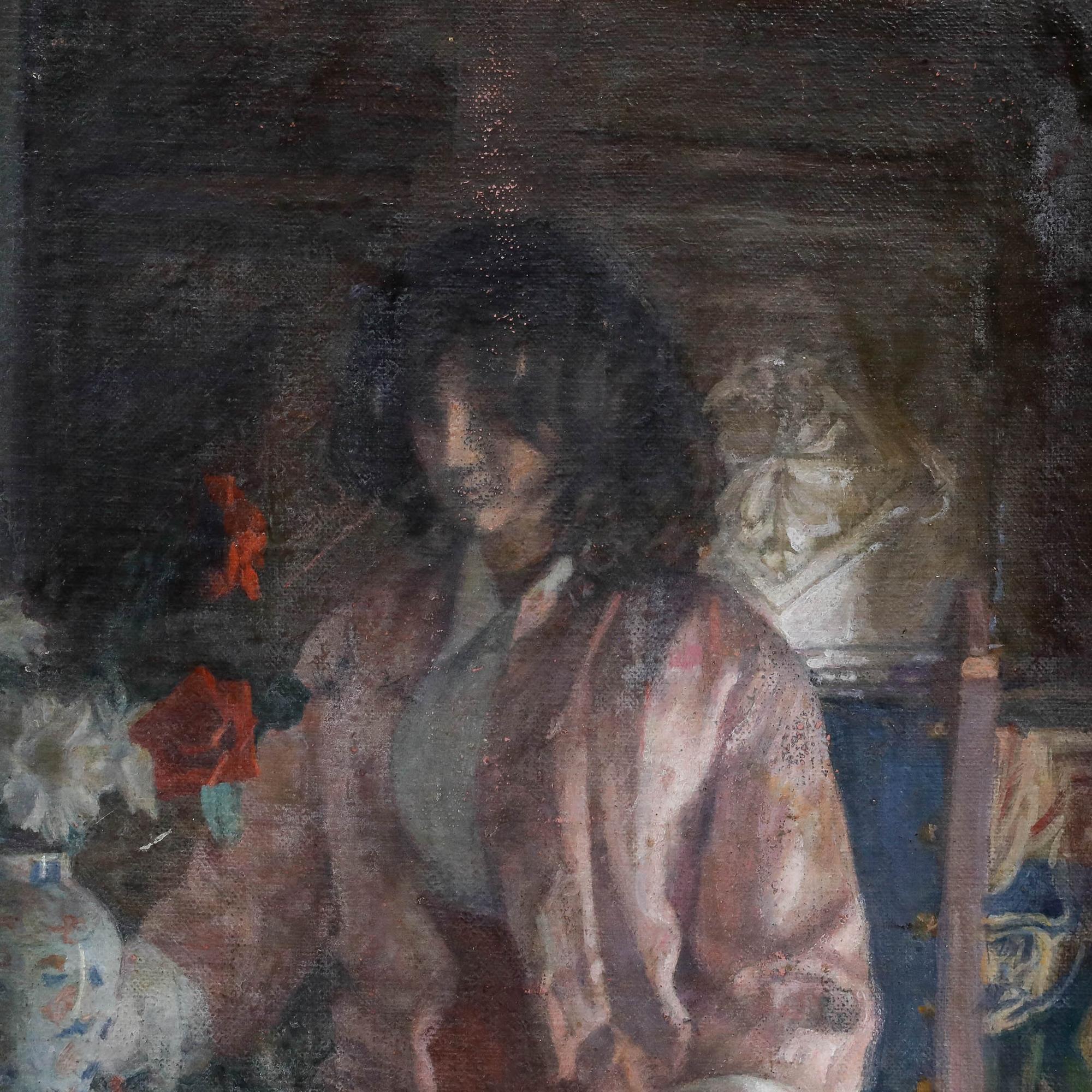 George Weissbort (1928-2013) - Huile du 20e siècle, Le fleuriste en vente 3