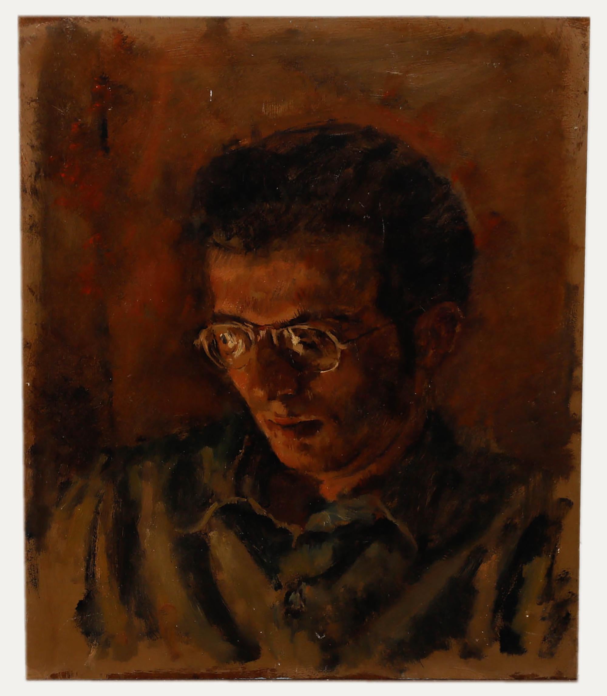 George Weissbort (1928-2013) - Olio del XX secolo, Il bagliore della luce di una candela in vendita 1