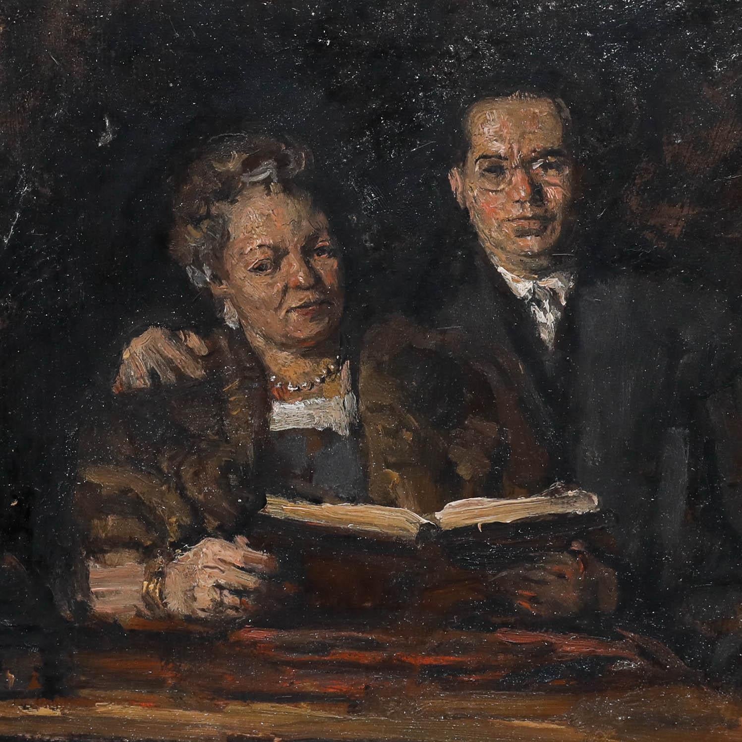 George Weissbort (1928-2013) - Huile du XXe siècle, Le couple marié en vente 3