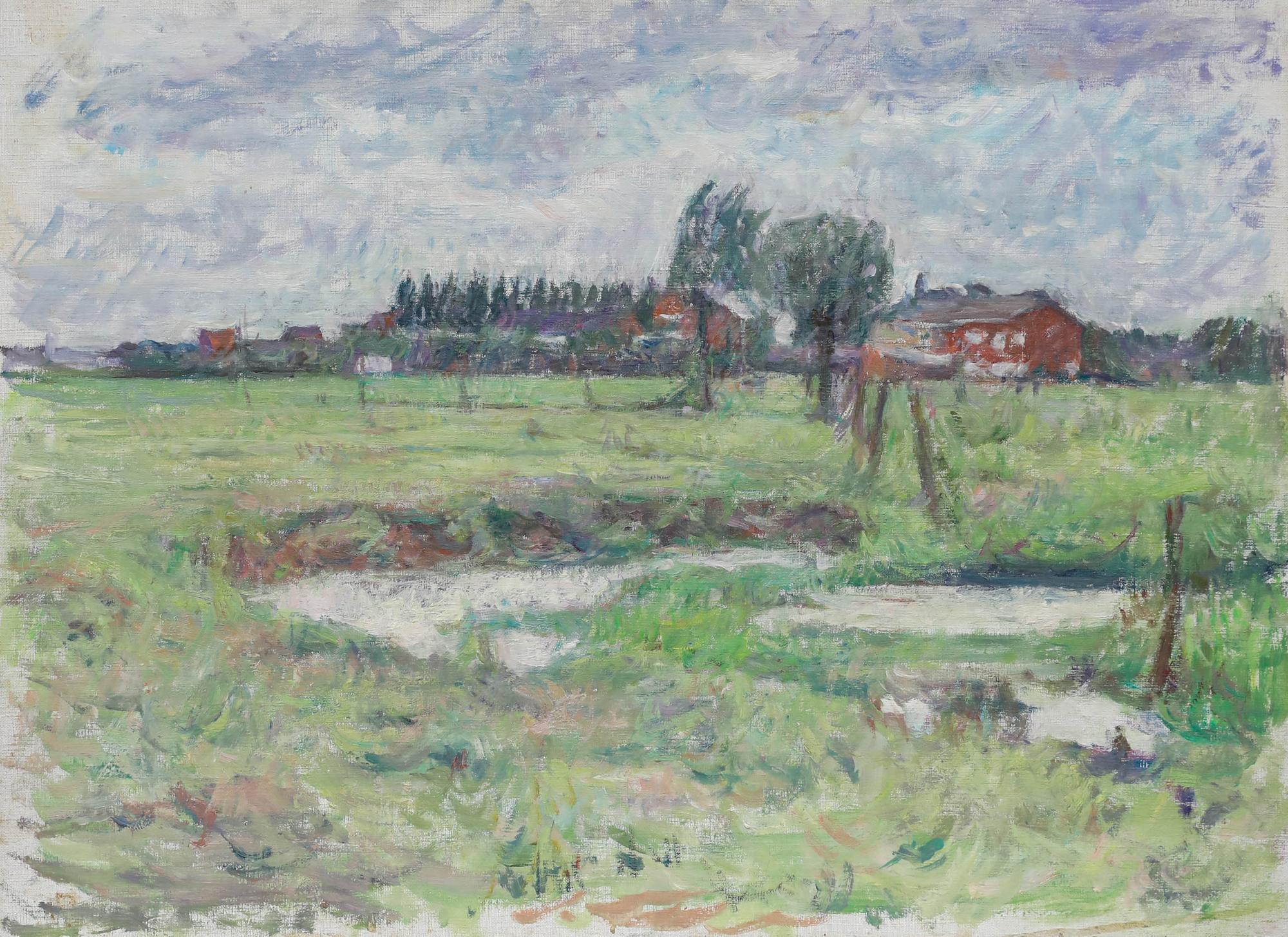 George Weissbort (1928-2013) - 20th Century Oil, The Meadow in Spring For Sale 1