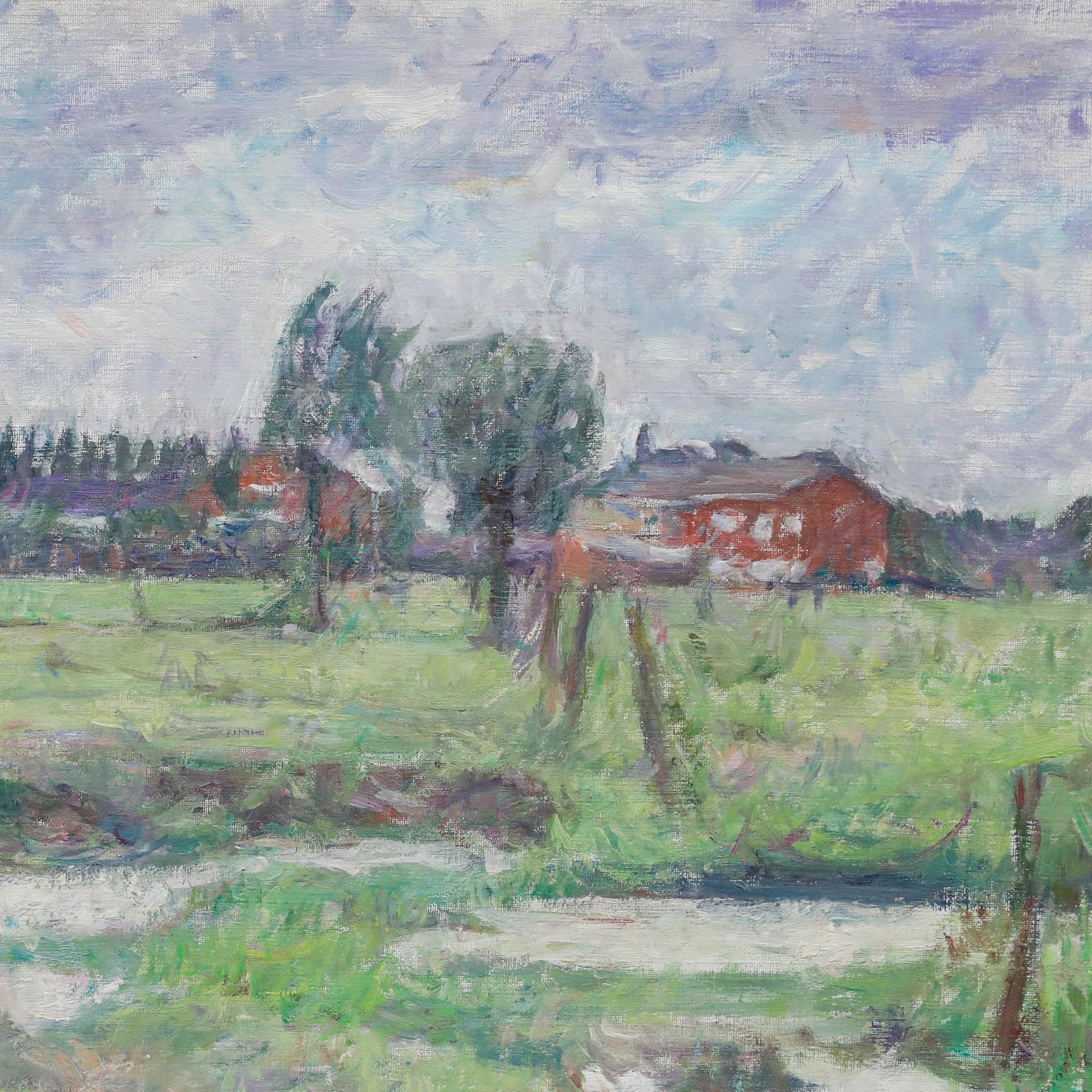 George Weissbort (1928-2013) - 20th Century Oil, The Meadow in Spring For Sale 3