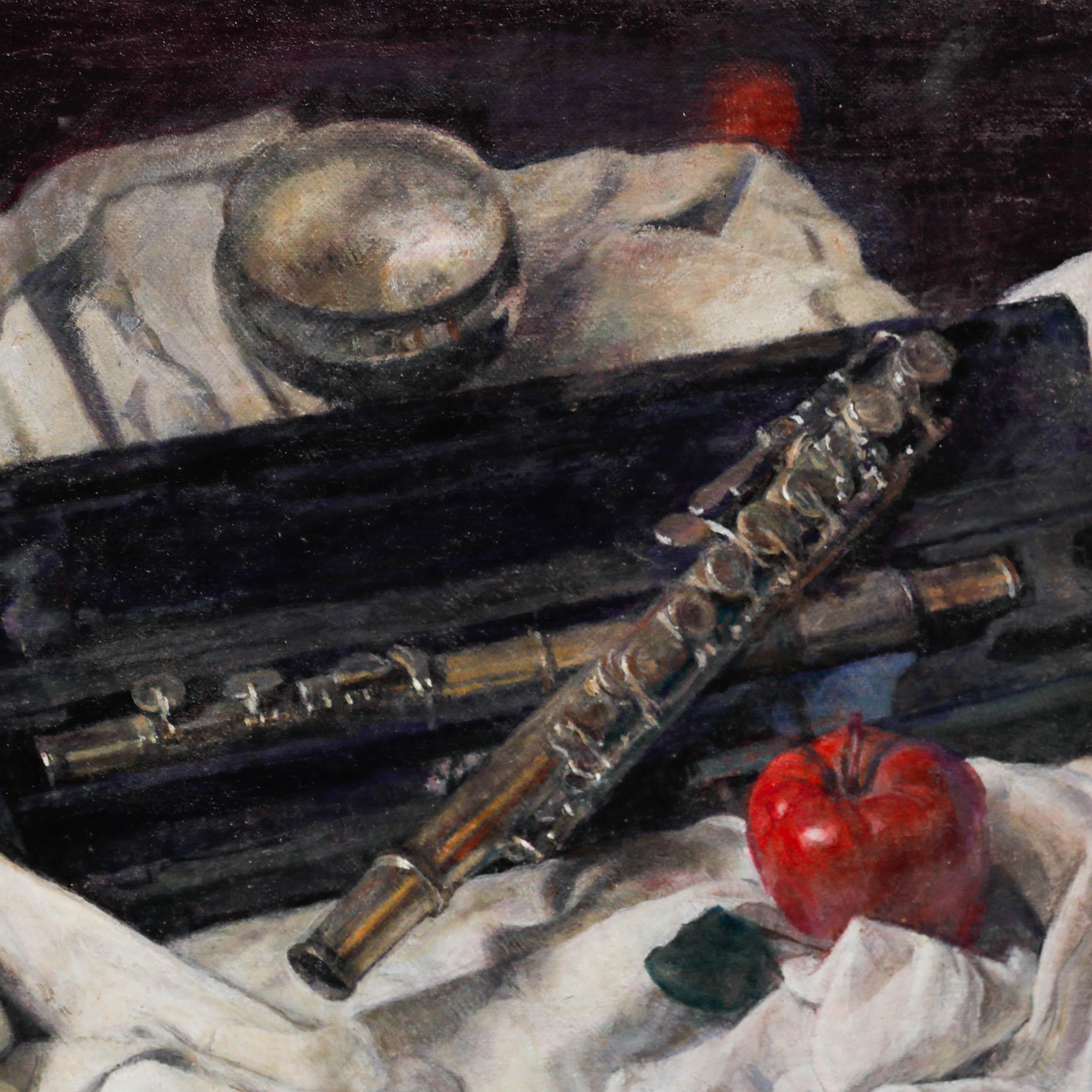 George Weissbort (1928-2013) - 20th Century Oil, The Silver Flute For Sale 3