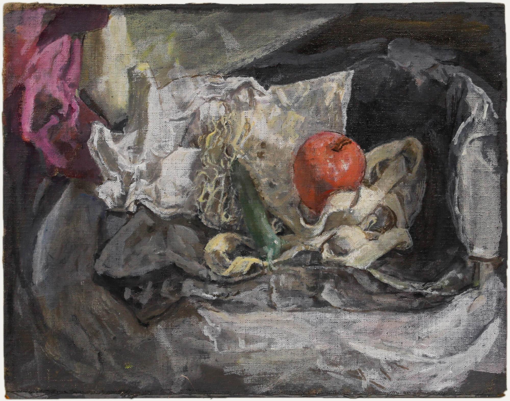 Naturaleza muerta, óleo sobre lienzo. Sin firmar. Adquirida con una colección de obras firmadas por el artista. 