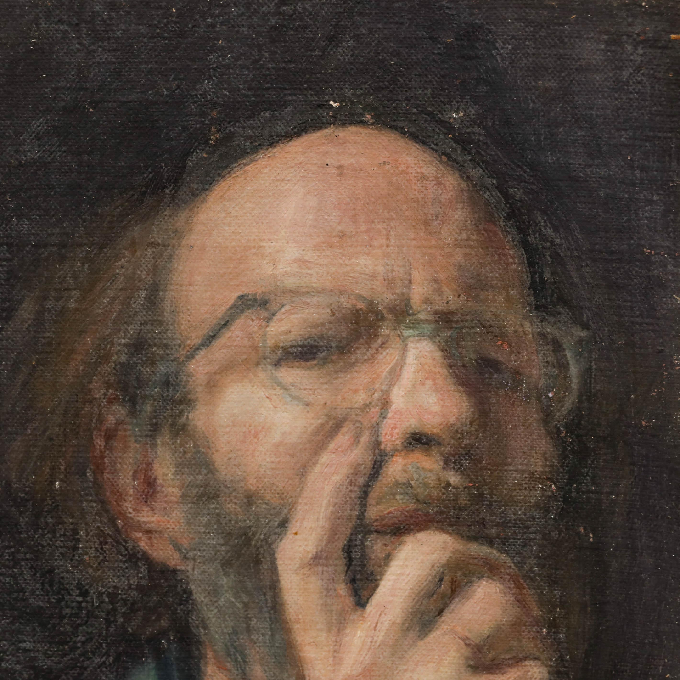 George Weissbort (1928-2013) - Olio del XX secolo, Posa pensierosa in vendita 3