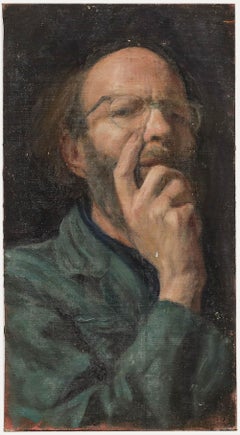 George Weissbort (1928-2013) – Ölgemälde, nachdenkliche Pose, 20. Jahrhundert