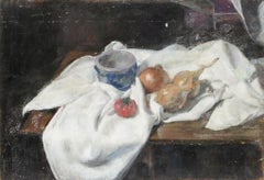 George Weissbort (1928-2013) - 20th Century Oil, Tomato & Onions on White Cloth