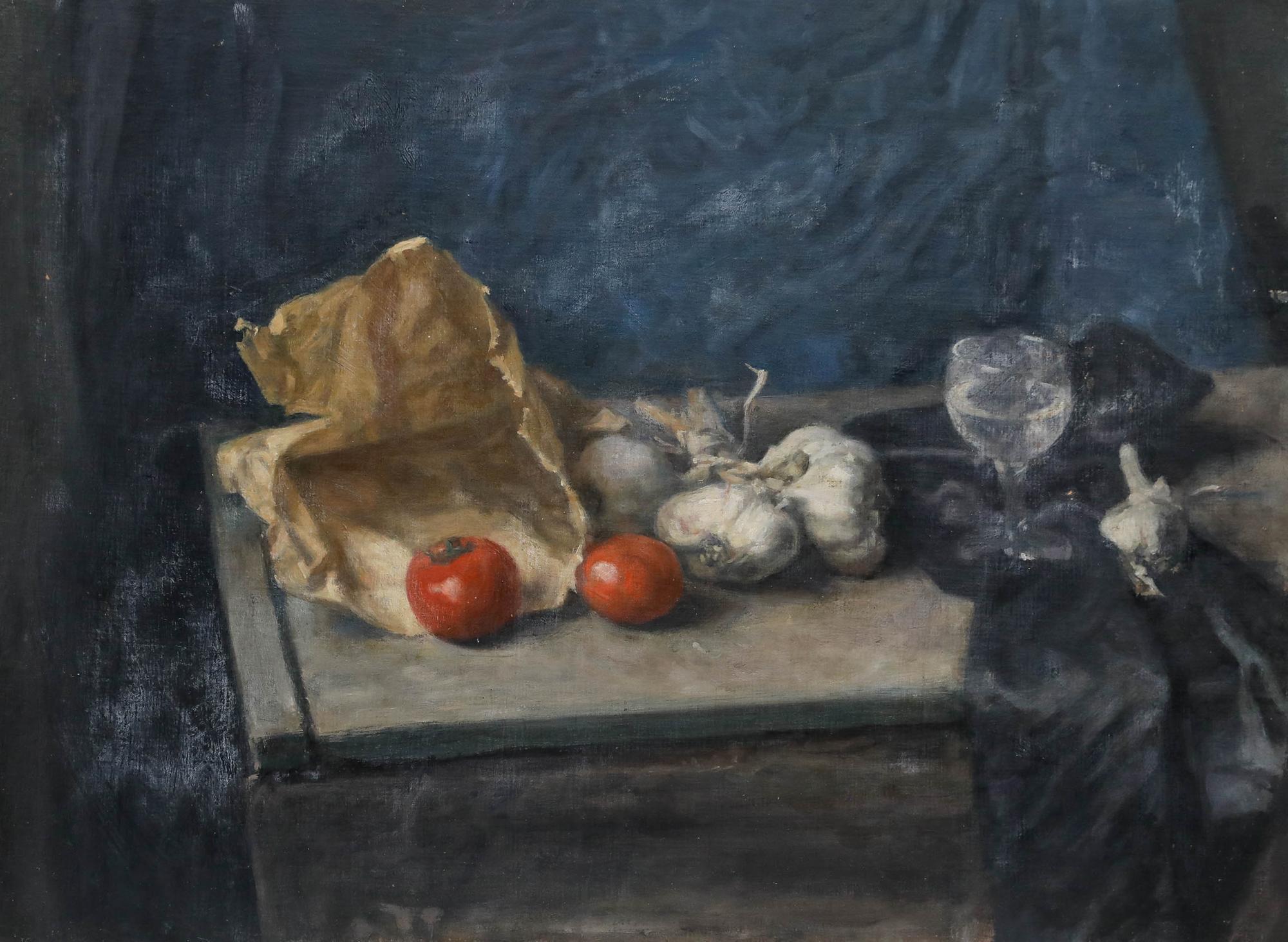 George Weissbort (1928-2013) - 20th Century Oil, Tomatoes and Garlic For Sale 1