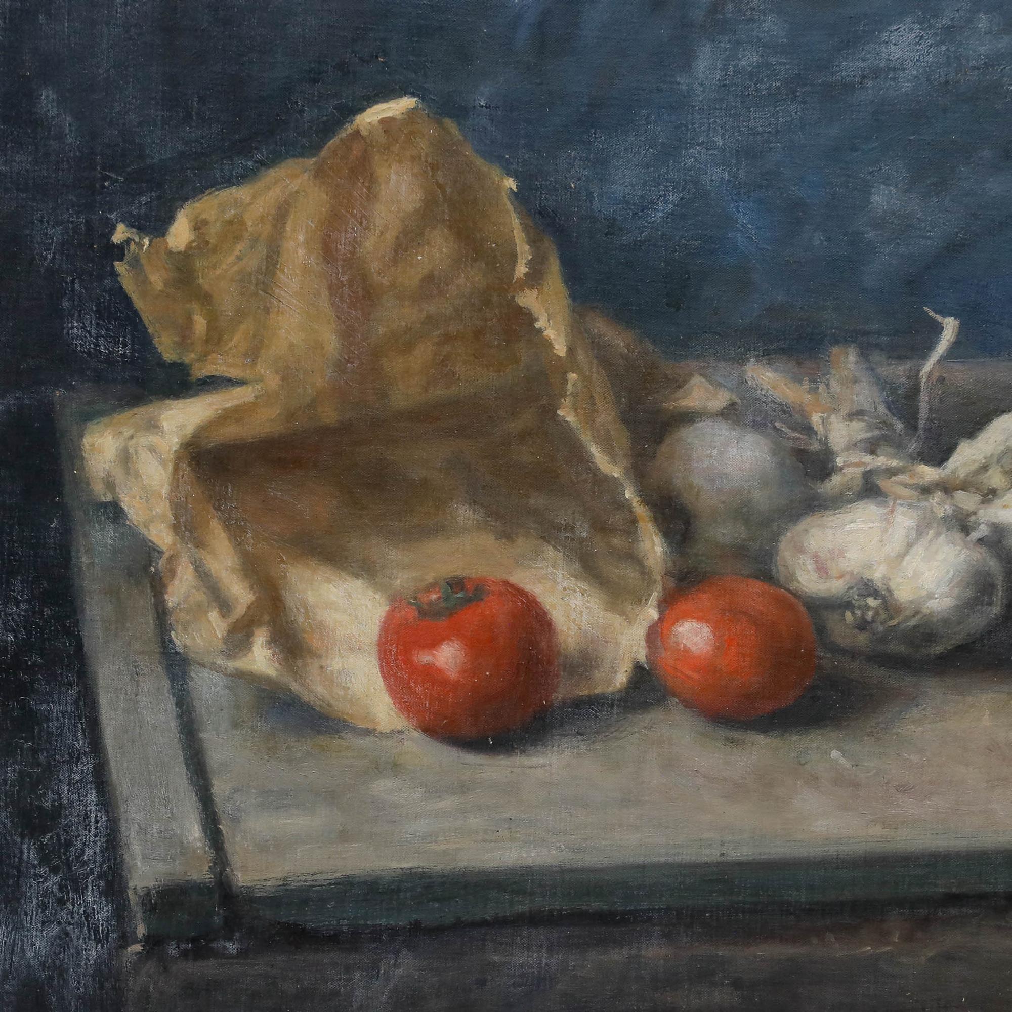 George Weissbort (1928-2013) - 20th Century Oil, Tomatoes and Garlic For Sale 3