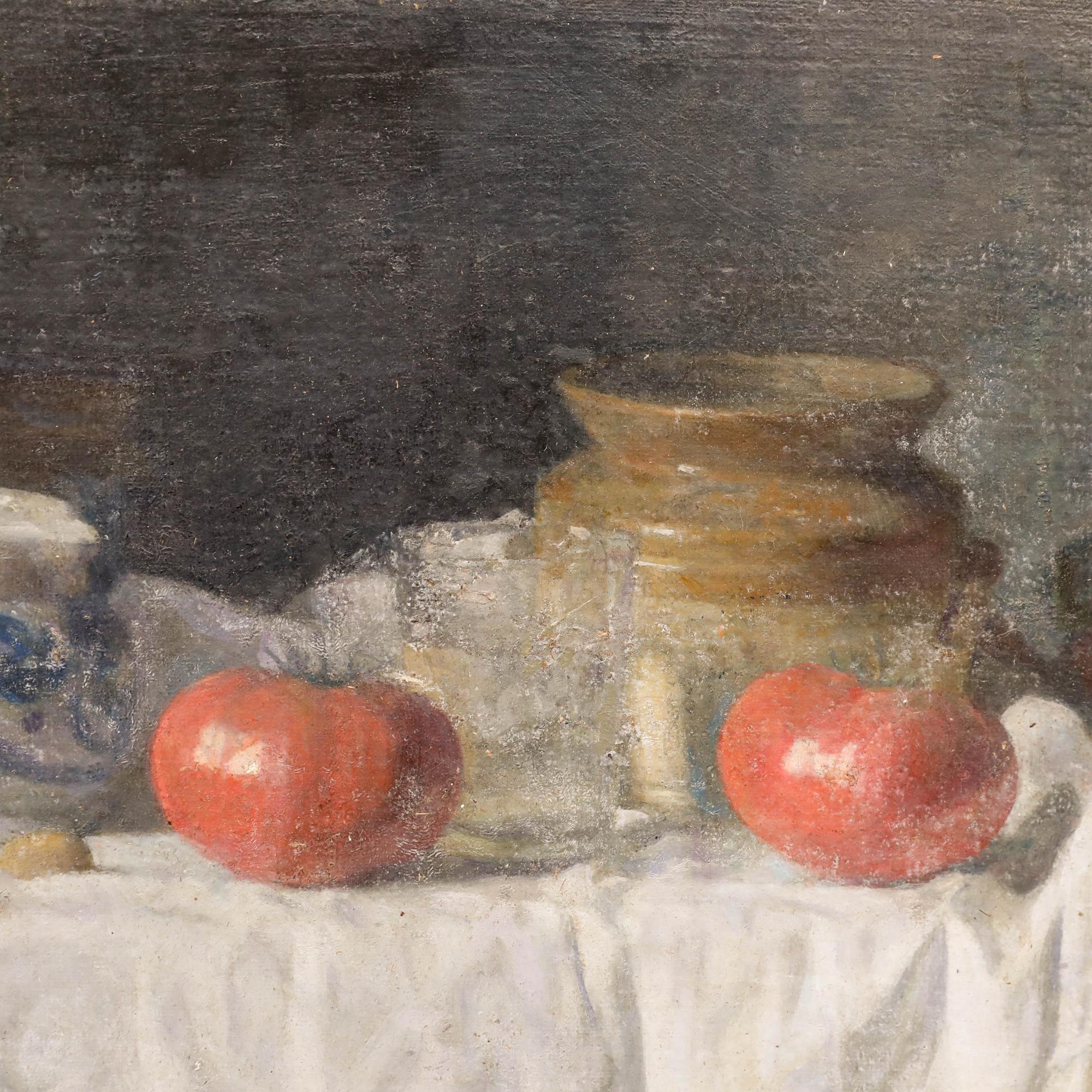 George Weissbort (1928-2013) - 20th Century Oil, Tomatoes and Porcelain For Sale 3