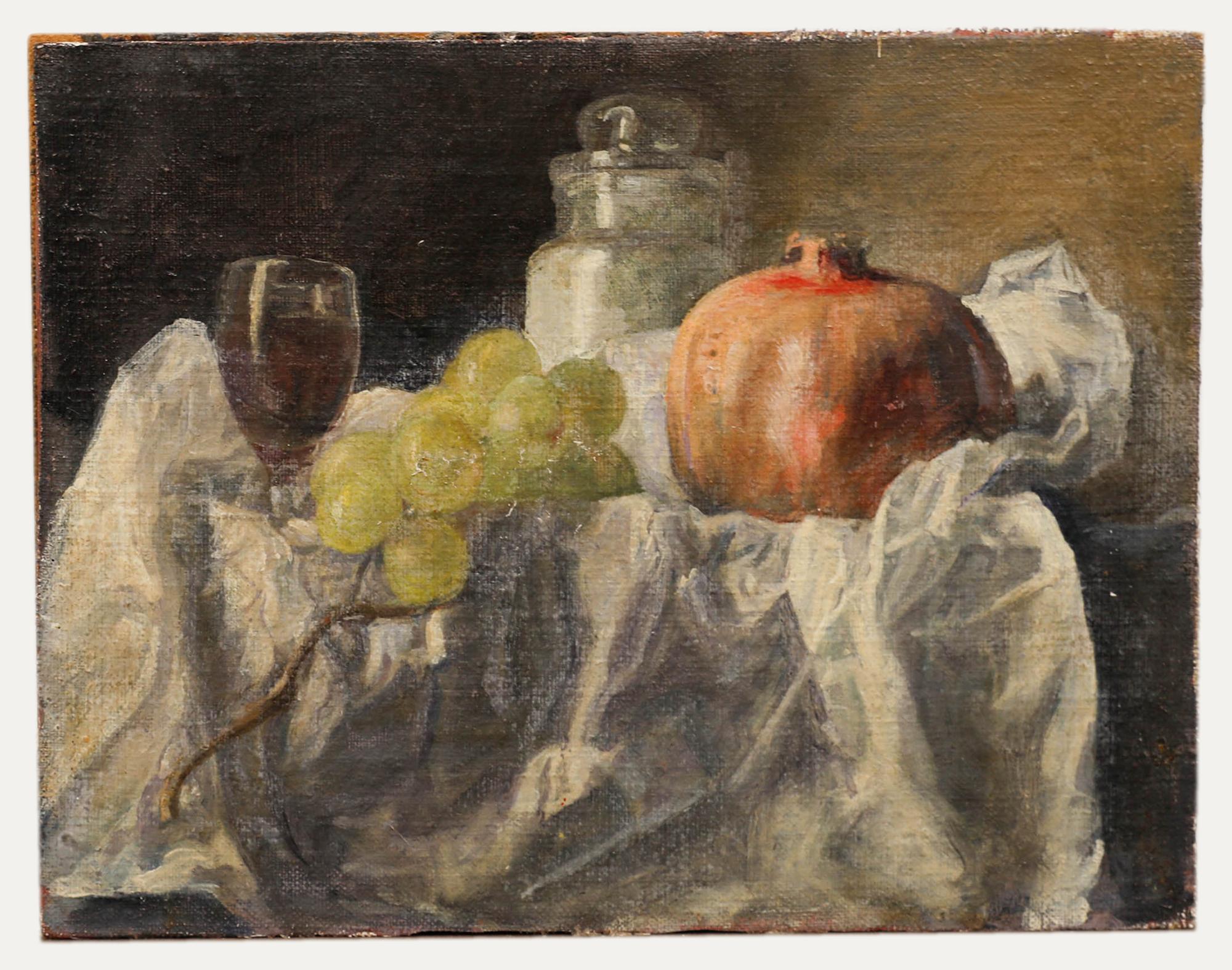 George Weissbort (1928-2013) - Olio del XX secolo, pomodori e vaso di zucchero in vendita 1