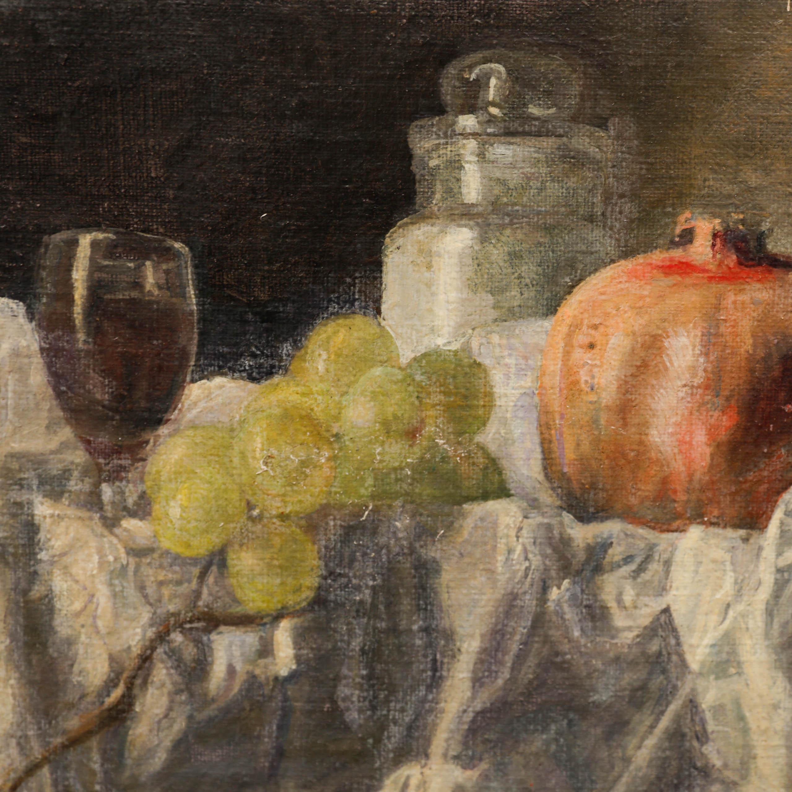 George Weissbort (1928-2013) - Olio del XX secolo, pomodori e vaso di zucchero in vendita 3