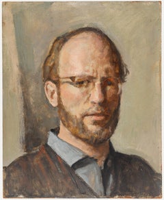 George Weissbort (1928-2013) - 20th Century Oil, Weissbort in a Blue Shirt