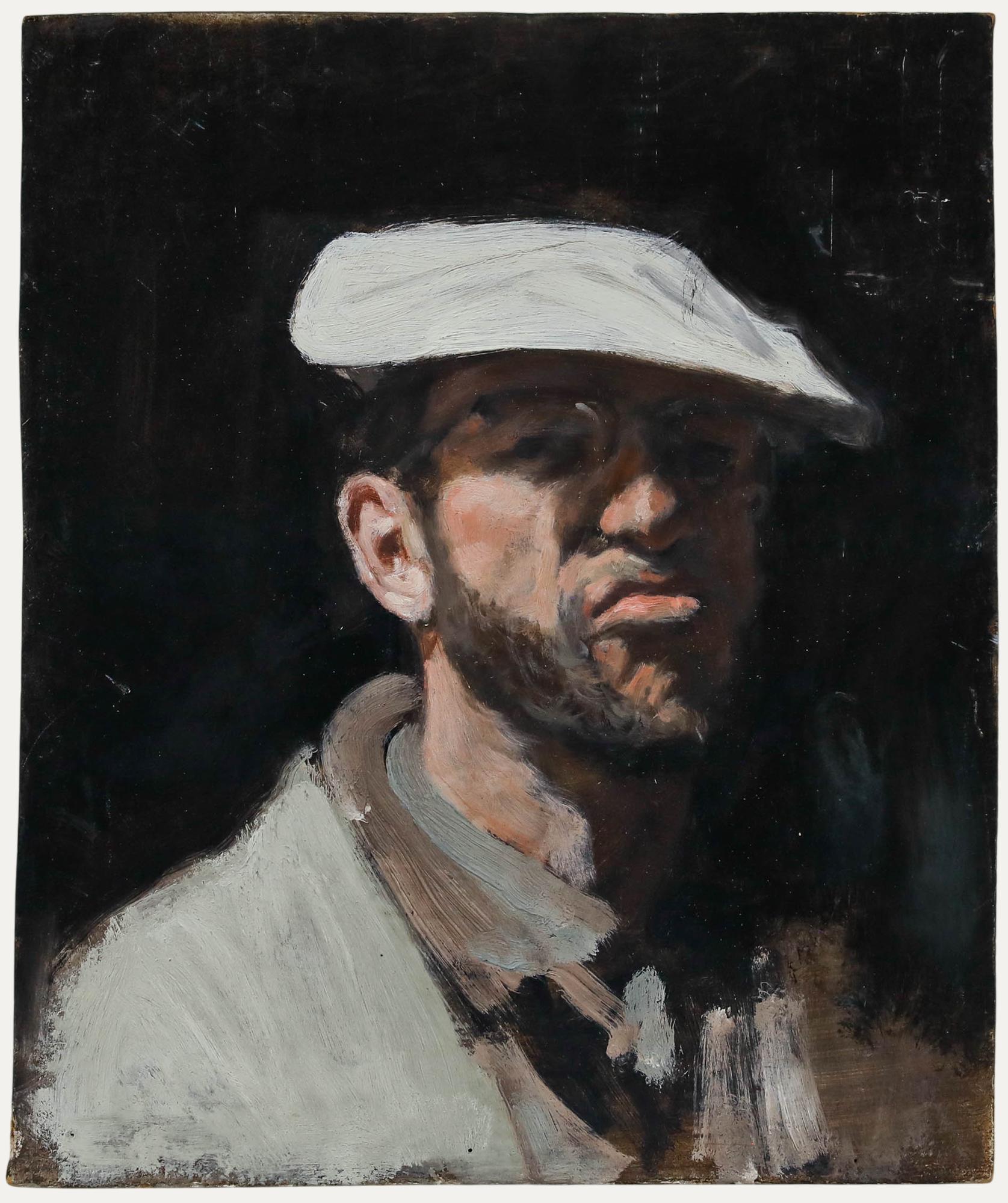 Self-Portrait de l'artiste. Non signée. (Provenance : Studio Sale, George Weissbort). A bord. 