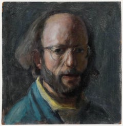 George Weissbort (1928-2013) - Huile du XXe siècle, Weissbort en chemise jaune