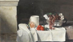 George Weissbort (1928-2013) - 20th Century Oil, White Mug, Blush Rose & Fruits