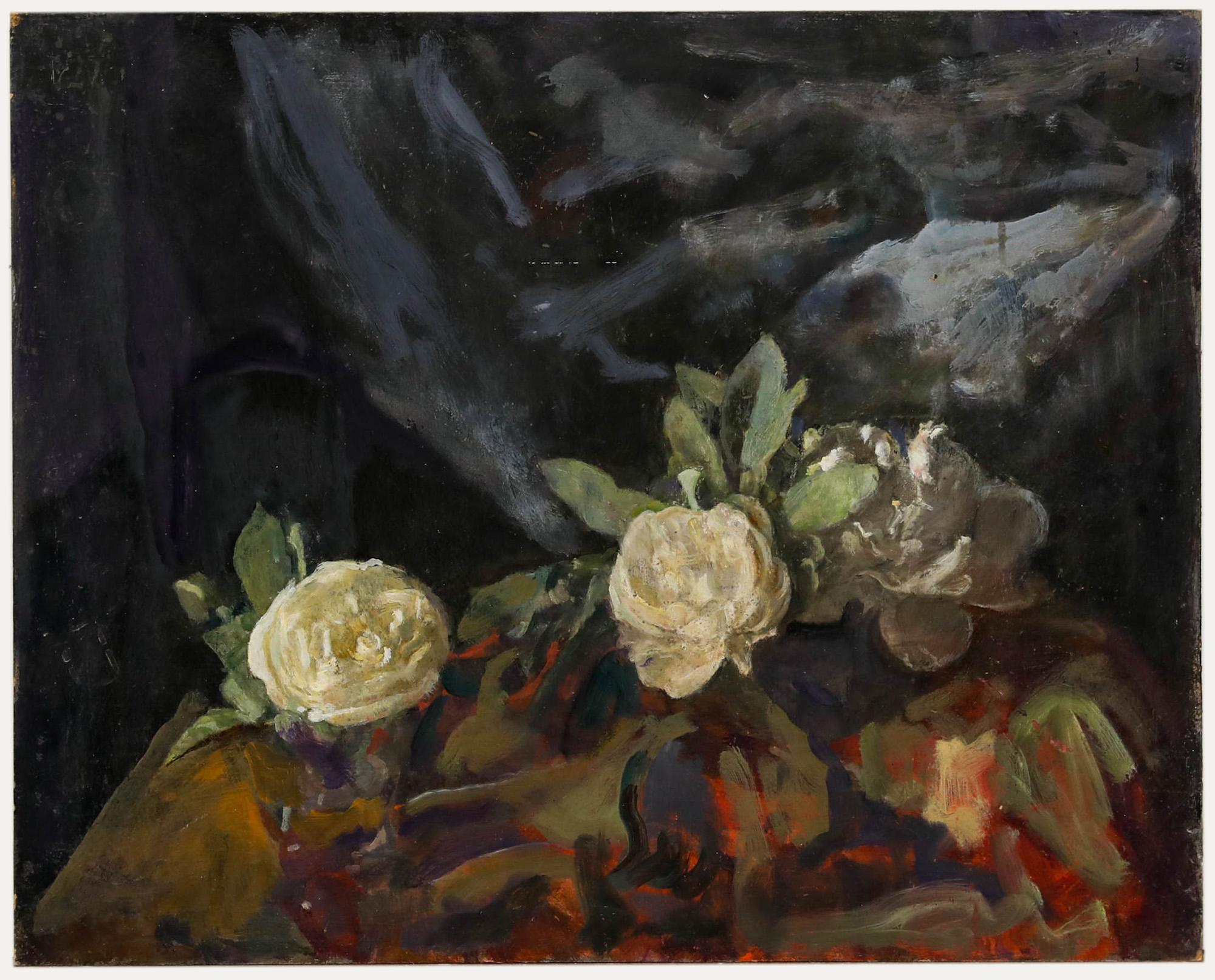 Floral Still Life, oil on board. Unsigned. (Provenance: Studio Sale, George Weissbort). 