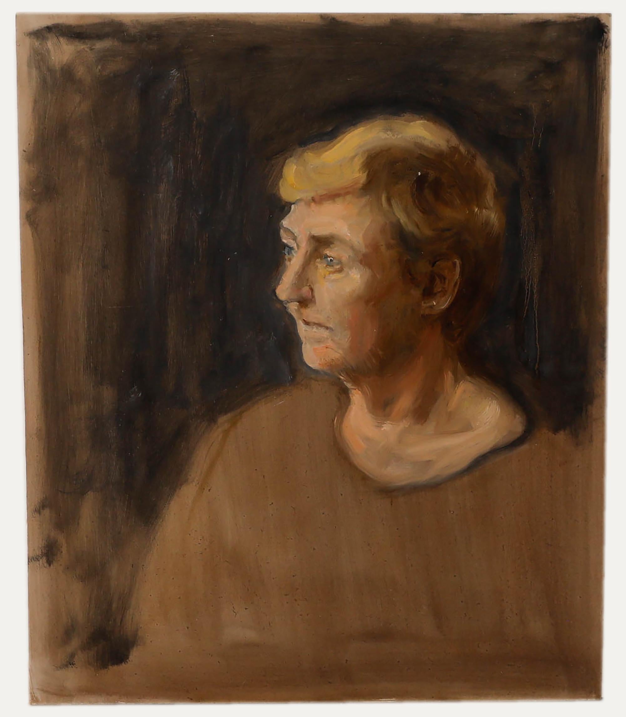 George Weissbort (1928-2013) - Olio del XX secolo, Donna di profilo in vendita 1