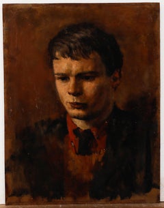 George Weissbort (1928-2013) - 20. Jahrhundert Öl, Junger Mann im braunen Blazer