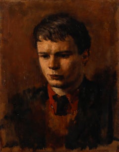 Vintage George Weissbort (1928-2013) - 20th Century Oil, Young Man in a Brown Blazer