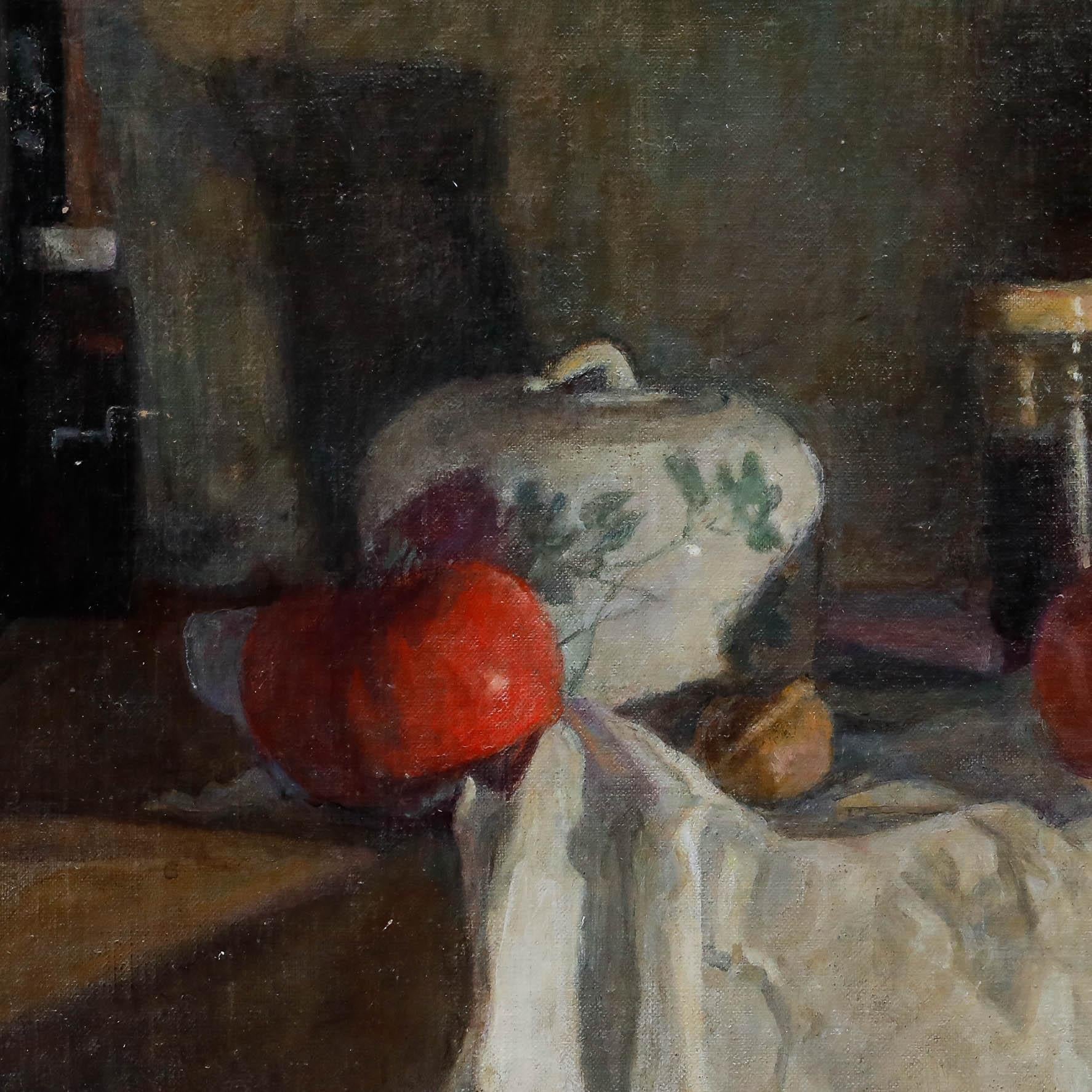George Weissbort (1928-2013) - Acrylic, Still Life of Tomatoes & a Sugar Basin For Sale 3