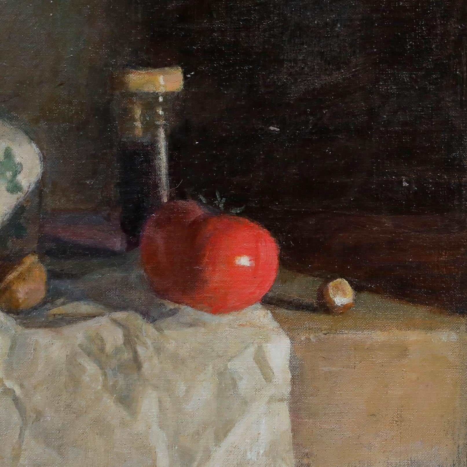 George Weissbort (1928-2013) - Acrylic, Still Life of Tomatoes & a Sugar Basin For Sale 4