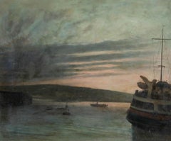 George Weissbort (1928-2013) - Framed 1958 Oil, Eventide Harbour