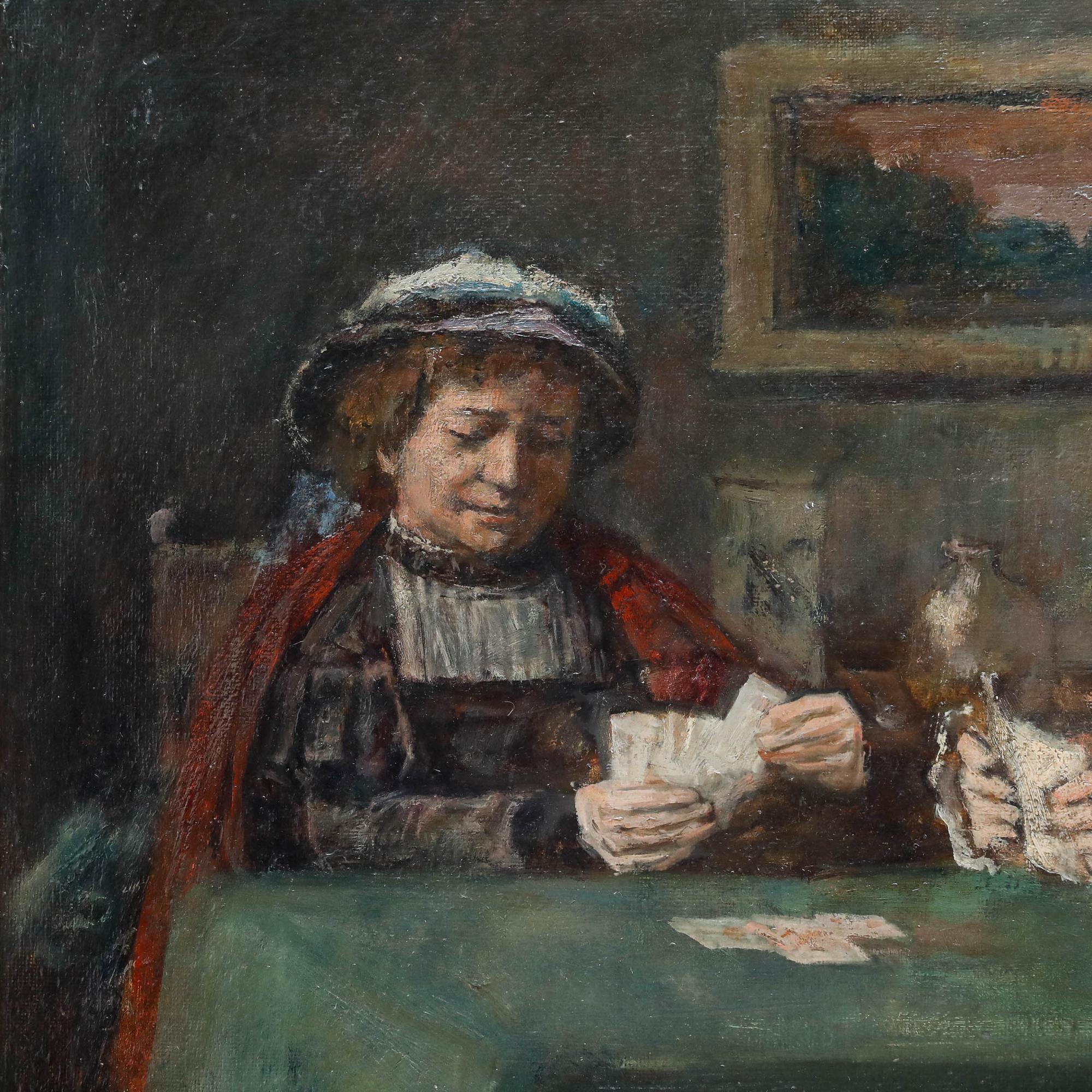 George Weissbort (1928-2013) - Framed 20th Century Oil, A Ladies Game of Cards For Sale 4