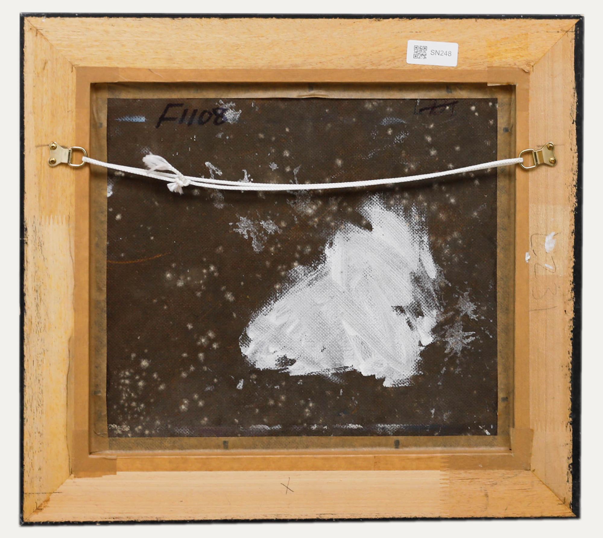 George Weissbort (1928-2013) - Olio del XX secolo incorniciato, Bambino con cavallo da passeggio in vendita 2