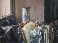 George Weissbort (1928-2013) - Framed 20th Century Oil, Chinese Vase & Grapes