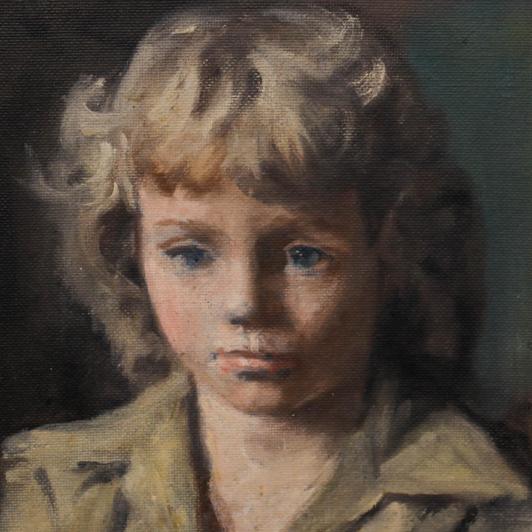 George Weissbort (1928-2013) - Huile encadrée du 20e siècle, Nièce à la chemise brune en vente 3