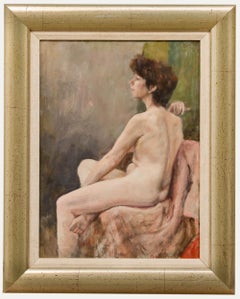 George Weissbort (1928-2013) - Óleo enmarcado del siglo XX, Desnudo de perfil