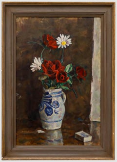 George Weissbort (1928-2013) - Framed 20th Century Oil, Red Roses & Daisies