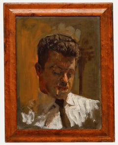 George Weissbort (1928-2013) - Framed Mid 20th Century Oil, Poker Face