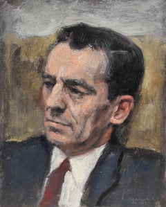 George Weissbort (1928-2013) - Mid 20th Century Oil, Gentleman with the Red Tie