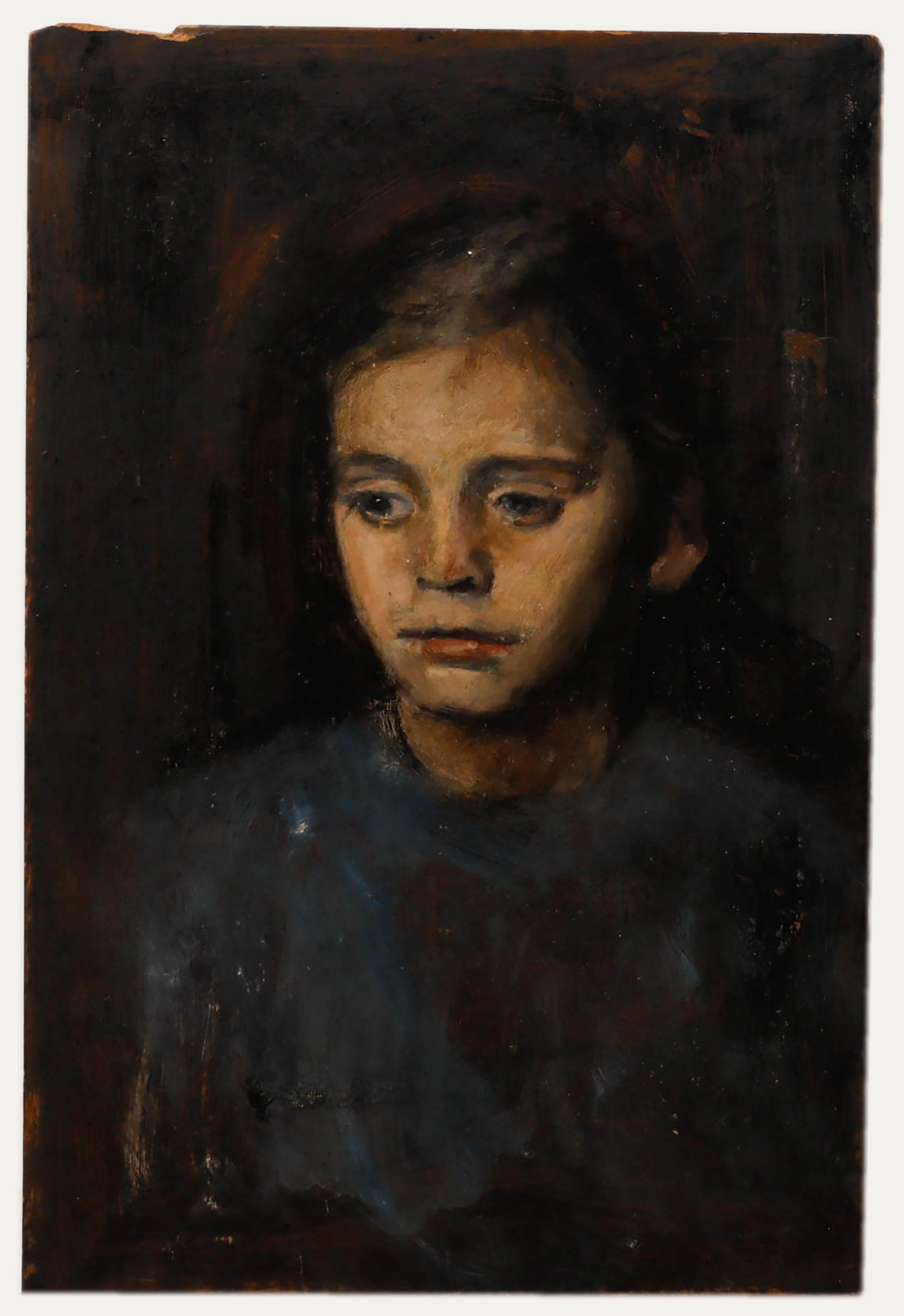 George Weissbort (1928-2013) - Mid 20th Century Oil, Portrait of a Young Girl For Sale 1