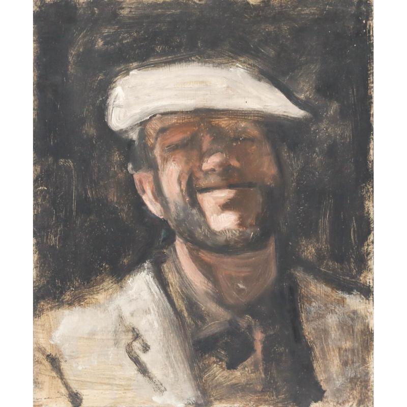 George Weissbort (1928-2013) - Mitte 20. Jahrhundert Öl, Lächelndes Self-Portrait im Angebot 1
