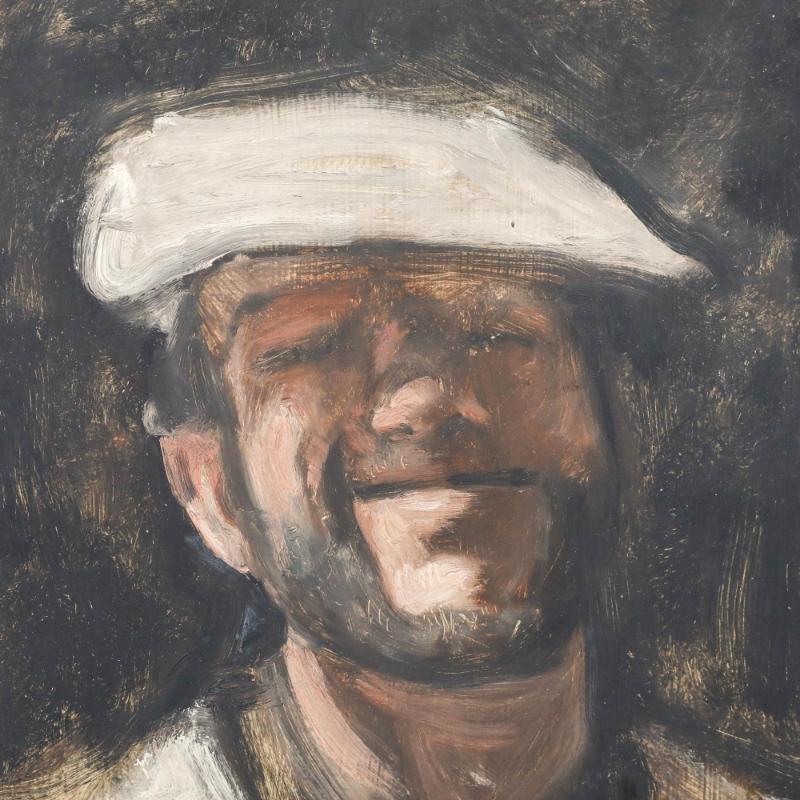George Weissbort (1928-2013) - Mitte 20. Jahrhundert Öl, Lächelndes Self-Portrait im Angebot 3