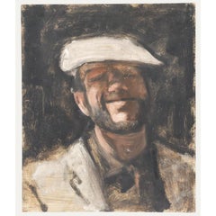 George Weissbort (1928-2013) - Olio della metà del XX secolo, Self-Portrait sorridente