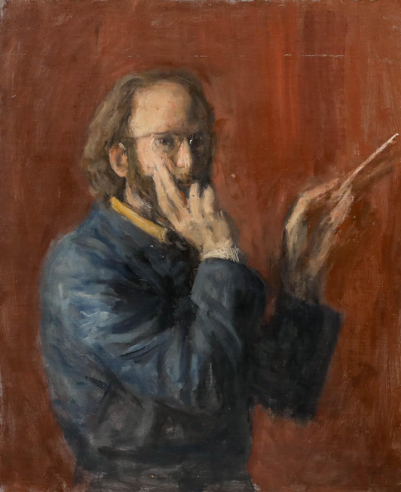 George Weissbort (1928-2013) - Olio della metà del XX secolo, L'artista al lavoro in vendita 2