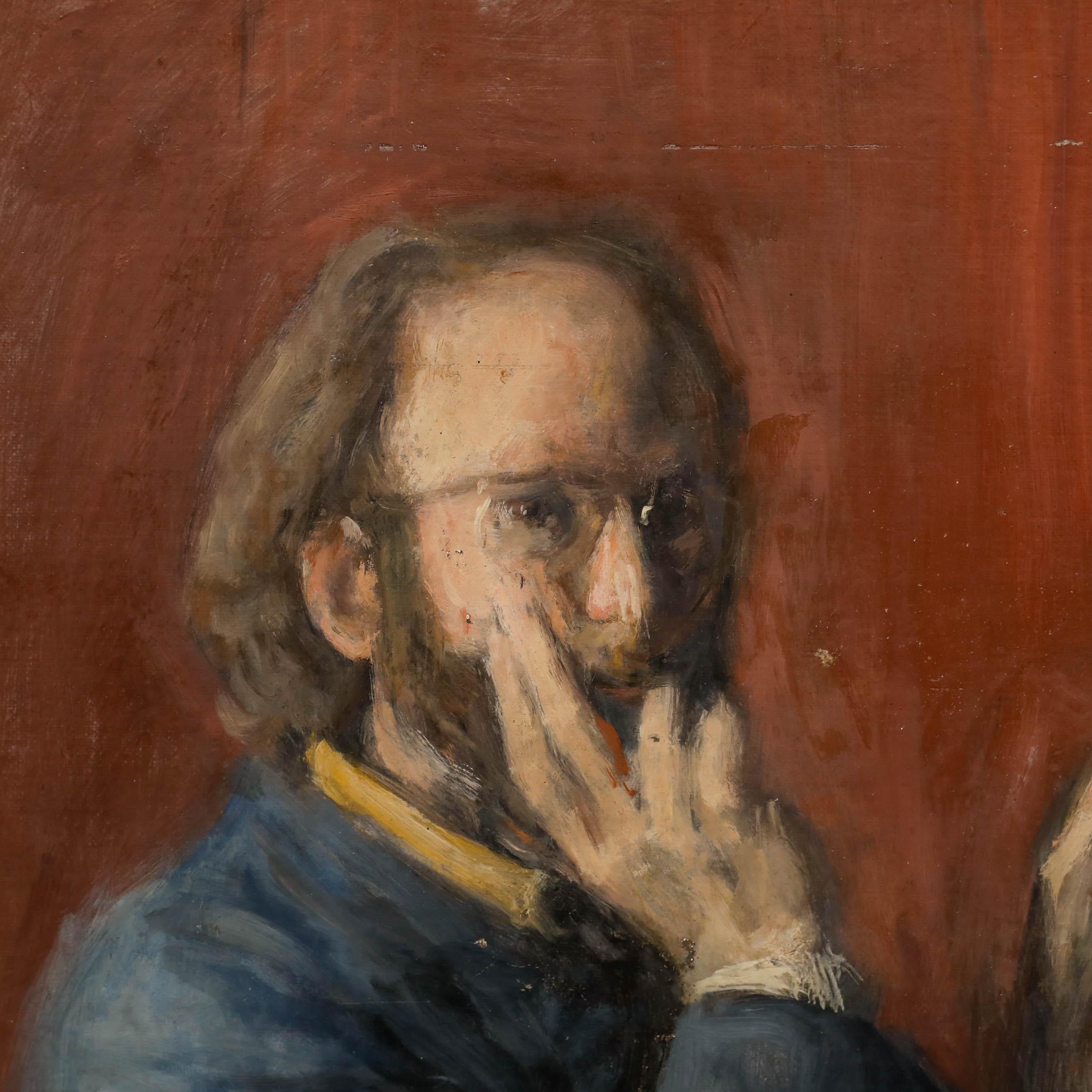George Weissbort (1928-2013) - Olio della metà del XX secolo, L'artista al lavoro in vendita 4