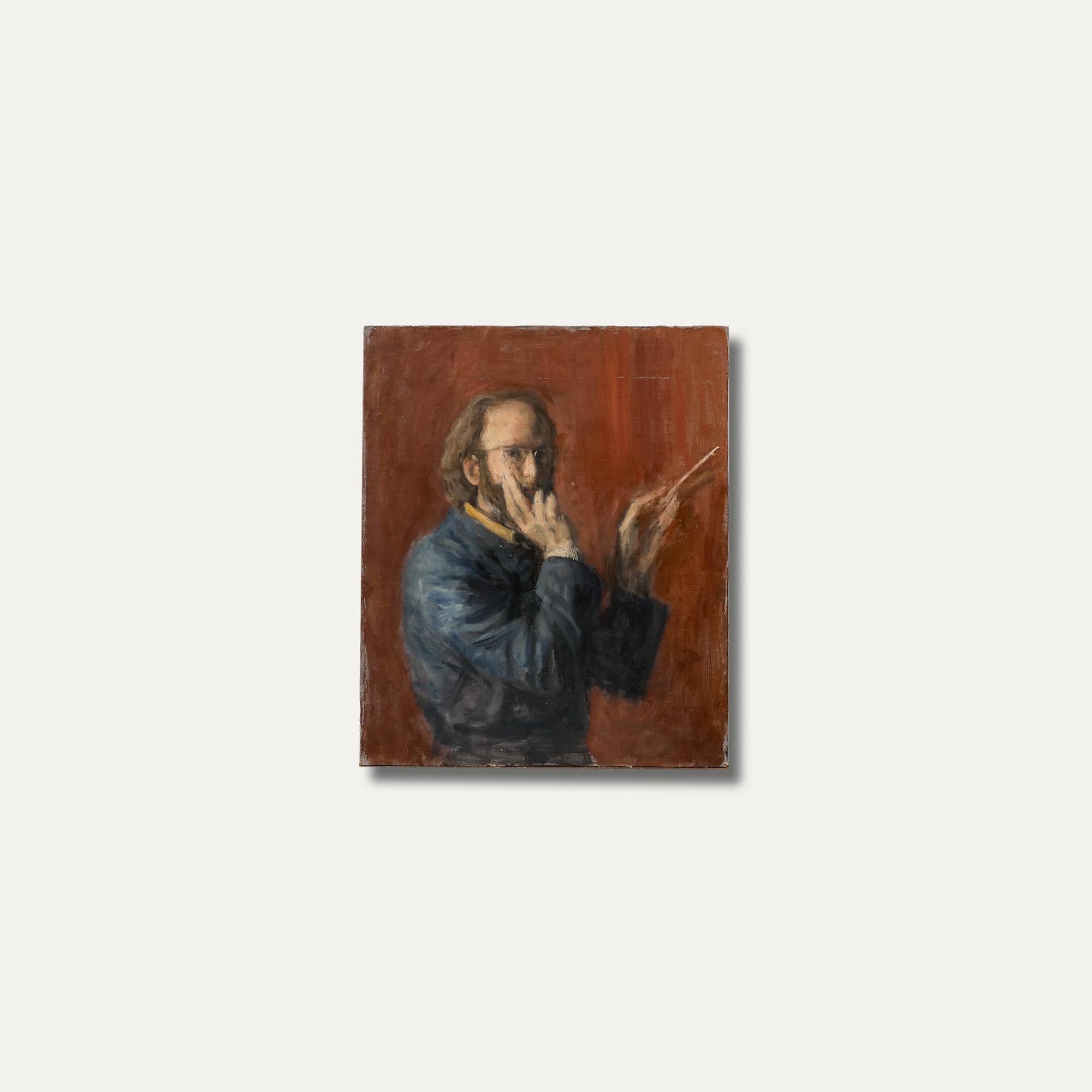 George Weissbort (1928-2013) - Olio della metà del XX secolo, L'artista al lavoro in vendita 5
