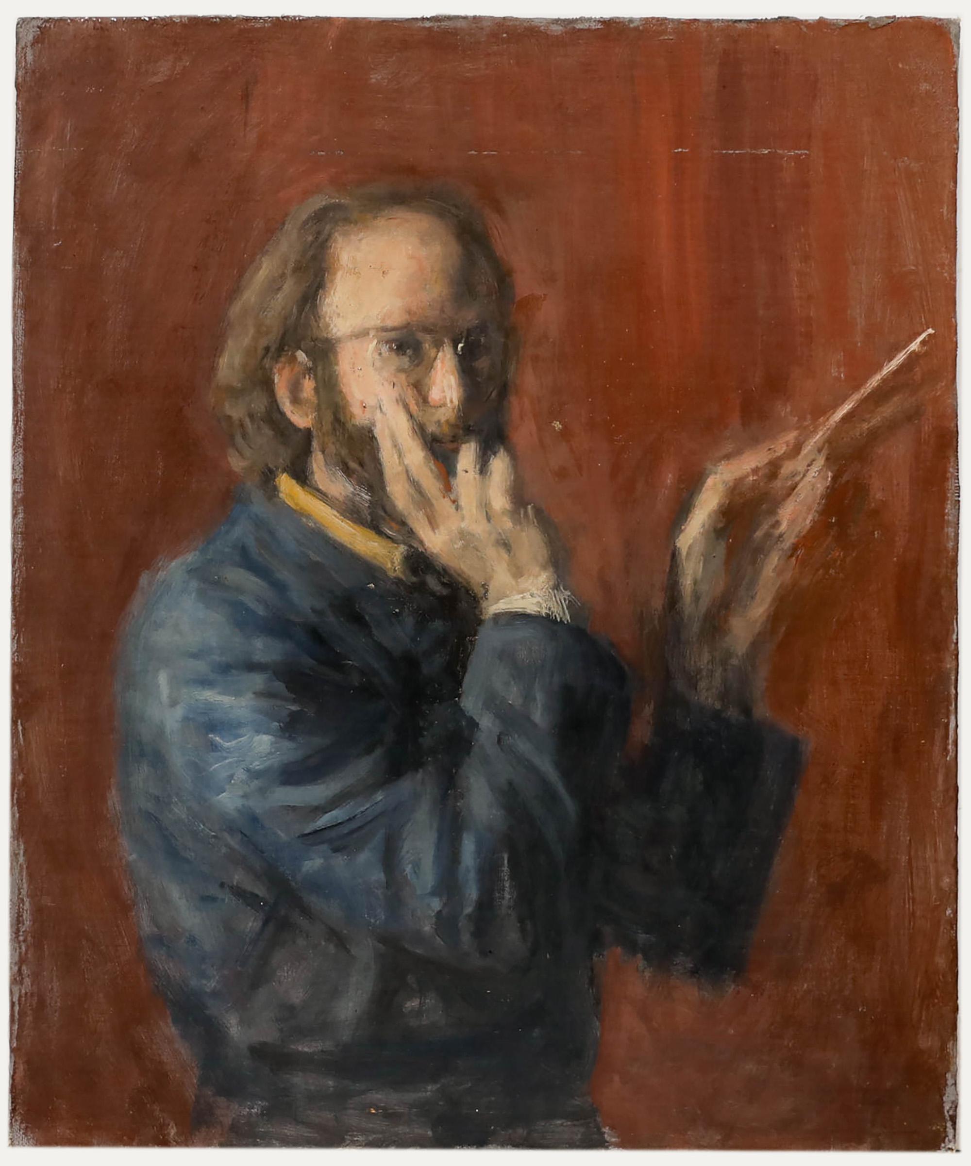 George Weissbort (1928-2013) - Olio della metà del XX secolo, L'artista al lavoro in vendita 1