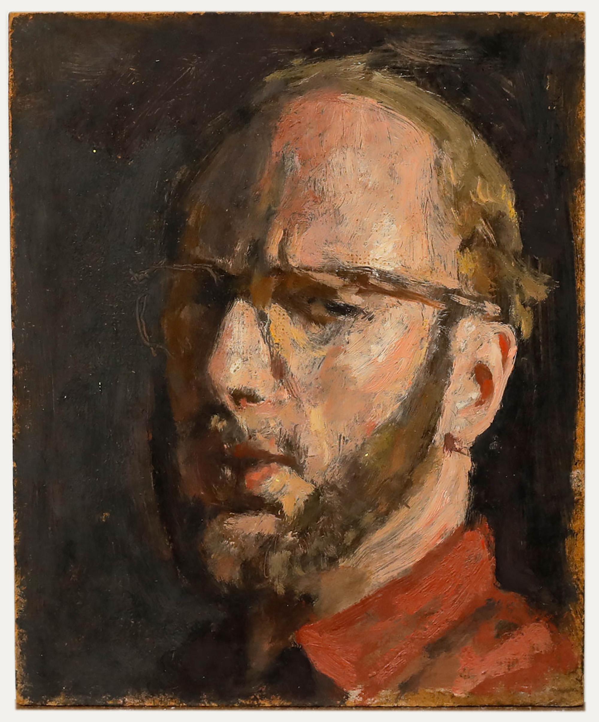 Künstler Self-Portrait. Nicht signiert. (Provenienz: Studio Sale, George Weissbort). An Bord. 