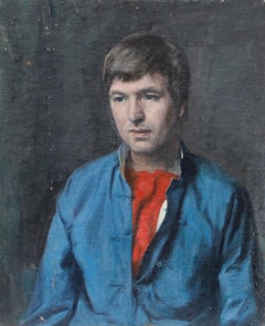 George Weissbort (1928-2013) - Oil, Portrait of a Young Man in a Blue Jacket