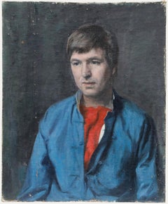 George Weissbort (1928-2013) - Oil, Portrait of a Young Man in a Blue Jacket